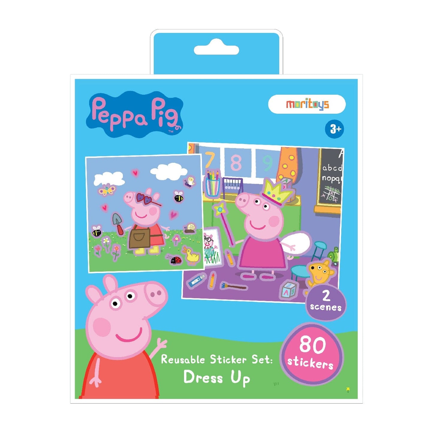 Dress-Up Reusable Sticker Set: Peppa Pig'in Tarzını Belirle 80 çıkartma 2 sahne moritoys