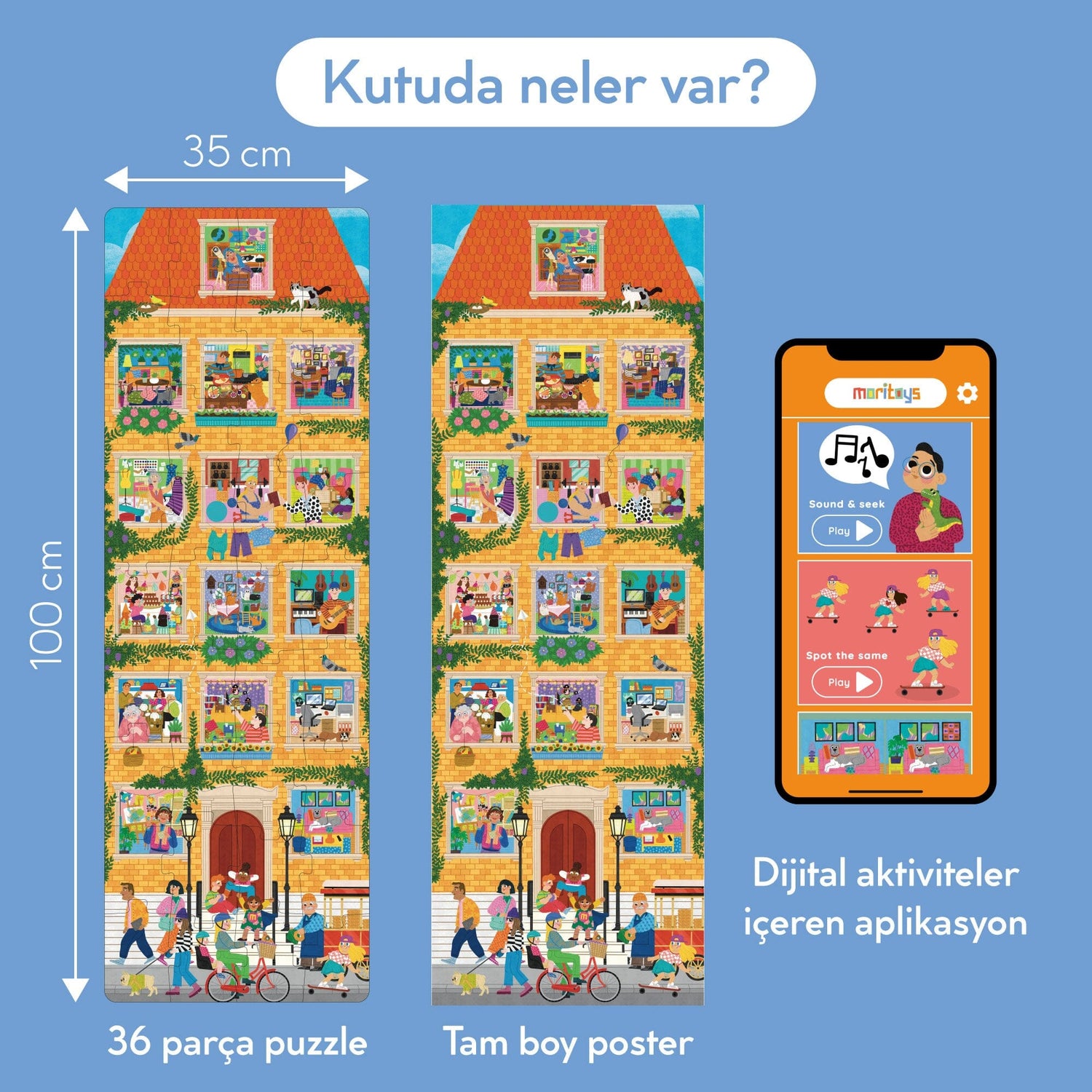 Meet My Neighbours - 36 Parça XXL Dev Yapboz, Poster & Dijital Aktiviteler moritoys