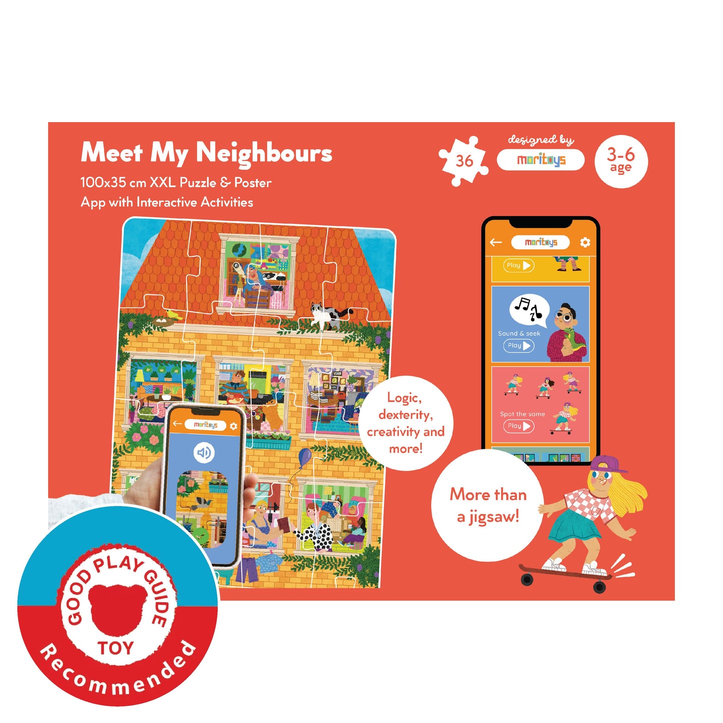 Meet My Neighbours: 36 Parça XXL Dev Yapboz, Poster & Dijital Aktiviteler moritoys