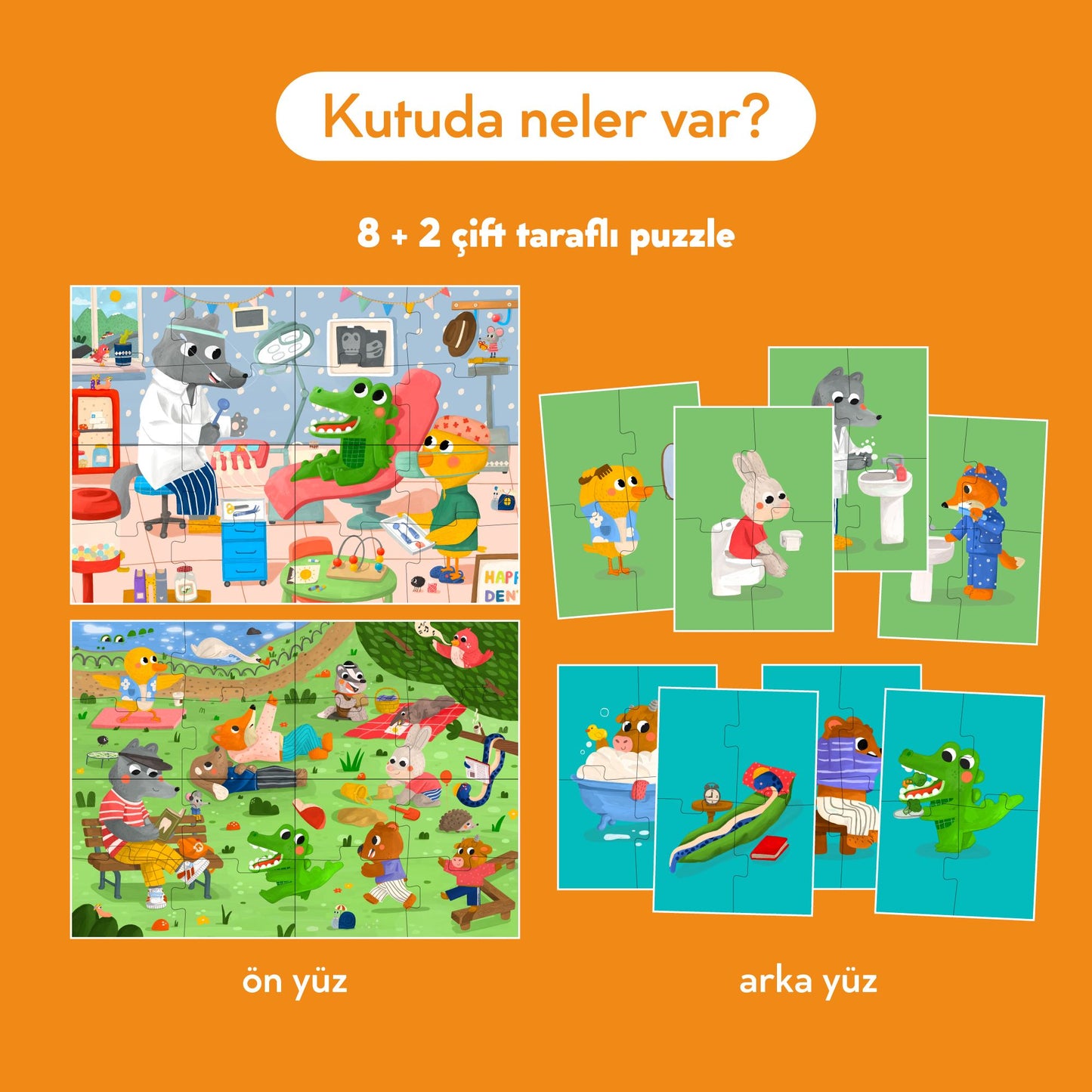 My Self Care Routine: Çift Taraflı 8+2 Puzzle moritoys