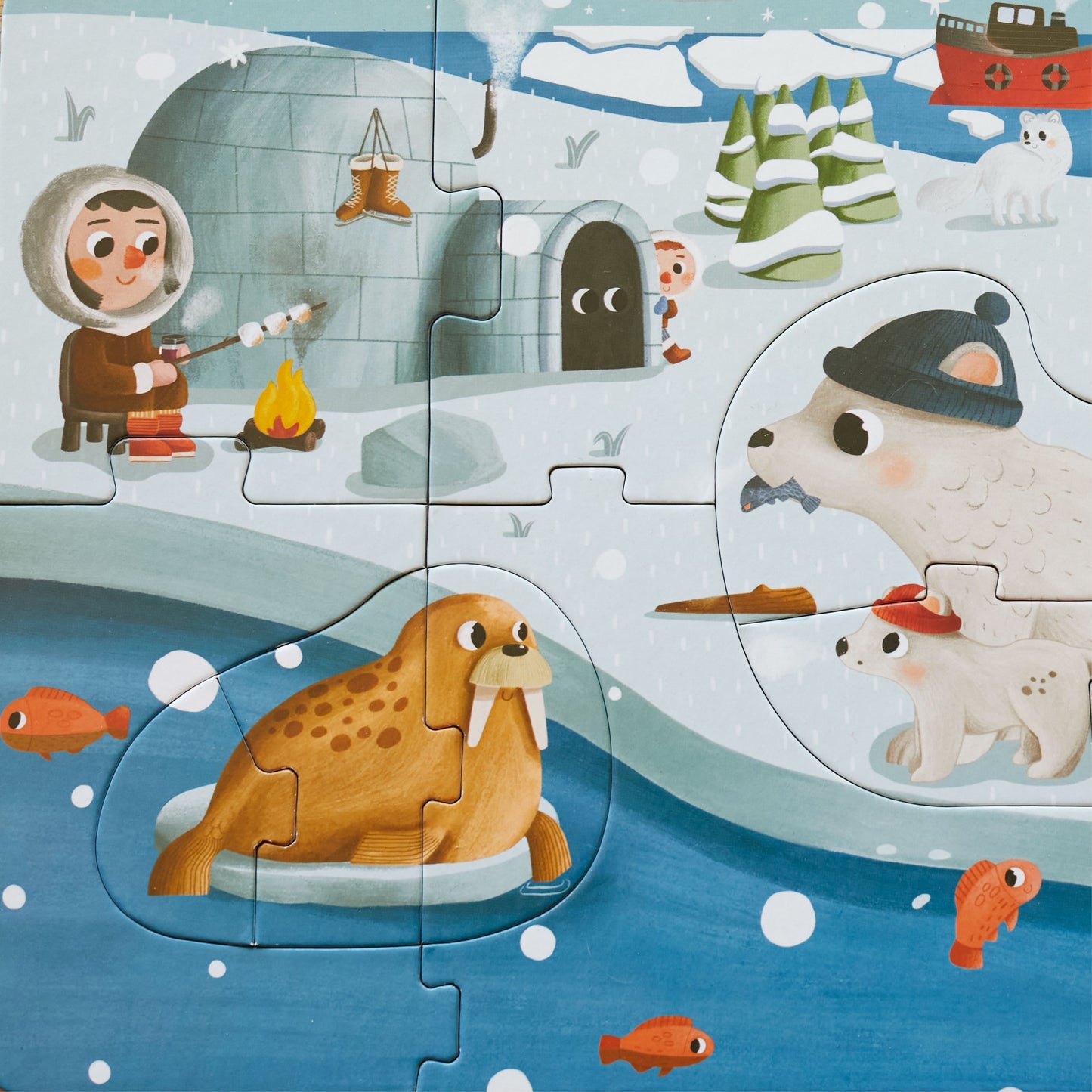 A Day in Arctic - 6-in-1 Progressive Puzzle moritoys