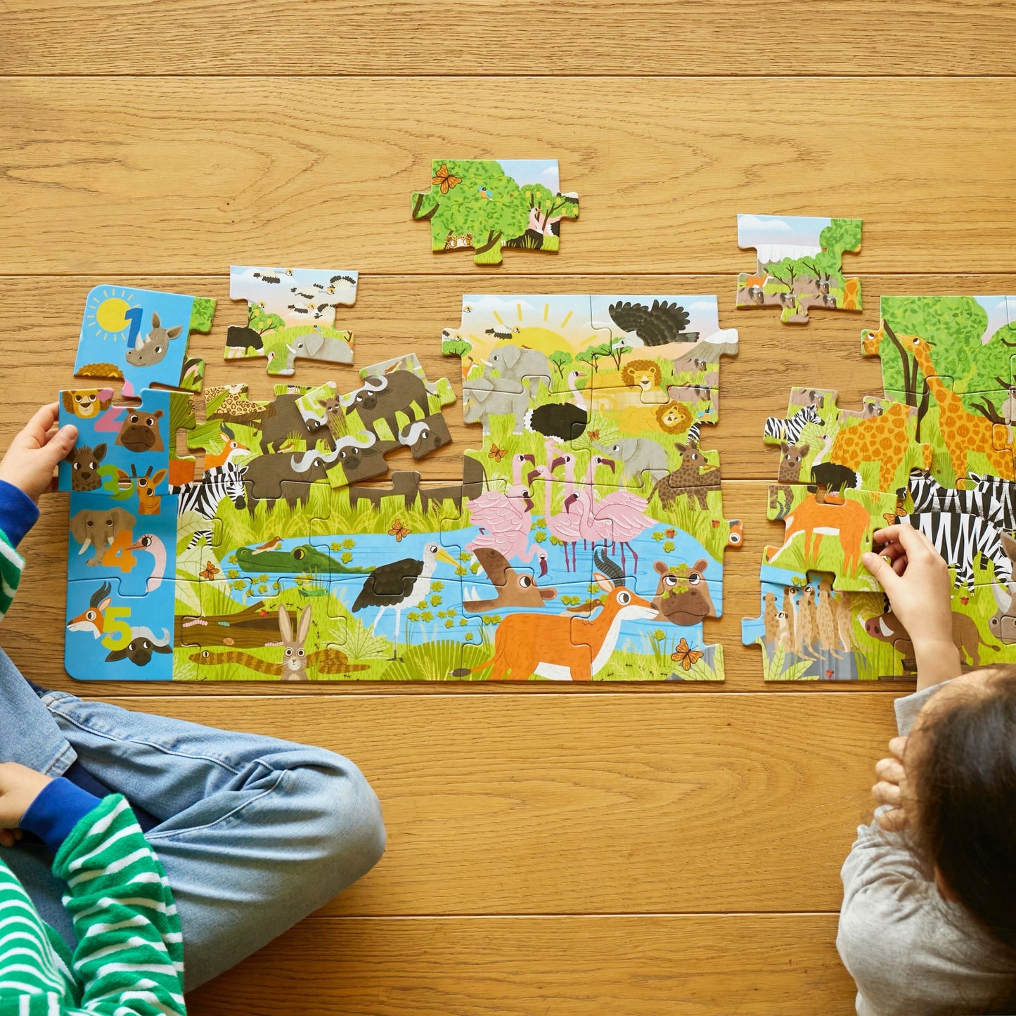African Savanna - 36 Parça XXL Dev Puzzle, Gözlem ve Sayma Oyunu & Posteri moritoys