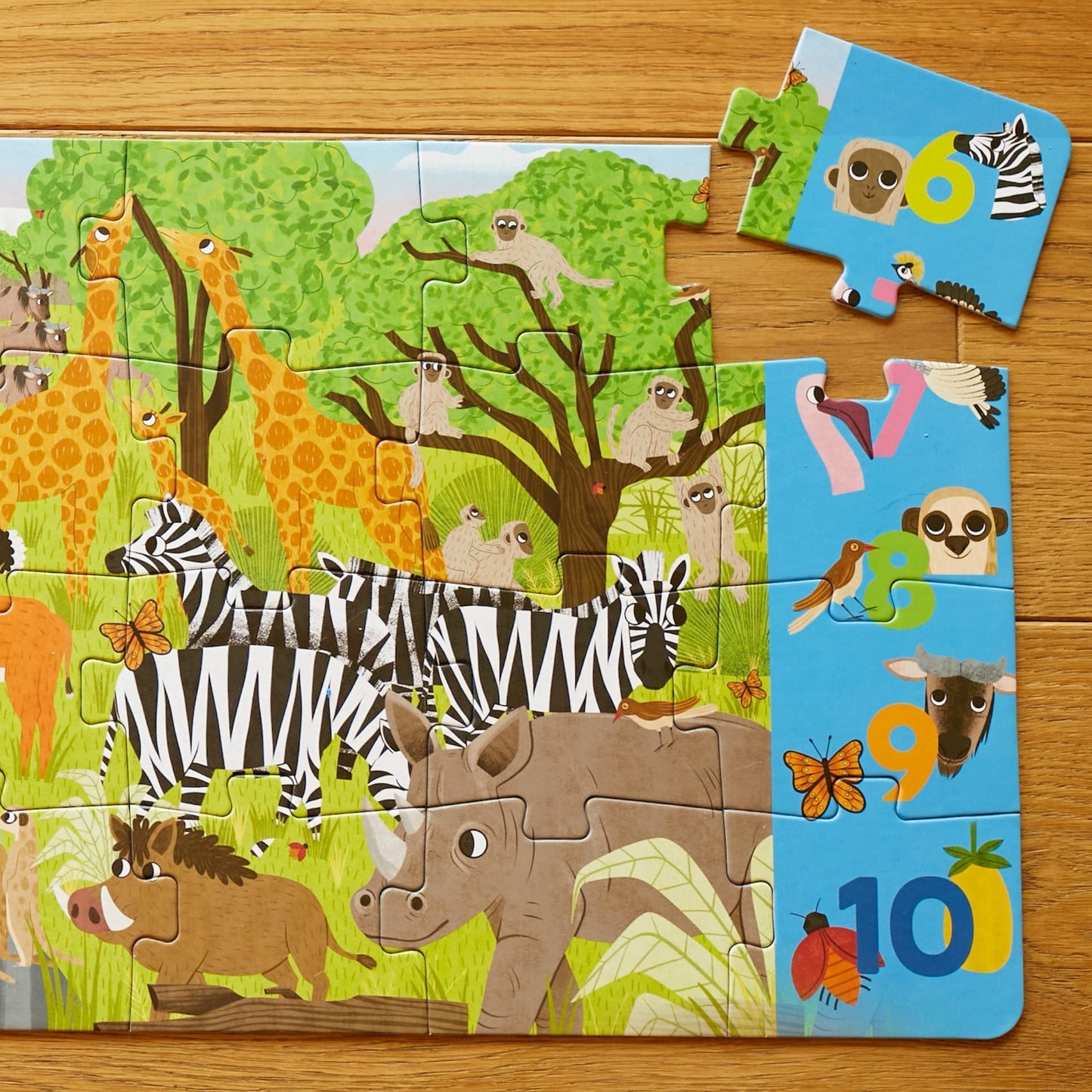 African Savanna - 36 Parça XXL Dev Puzzle, Gözlem ve Sayma Oyunu & Posteri moritoys