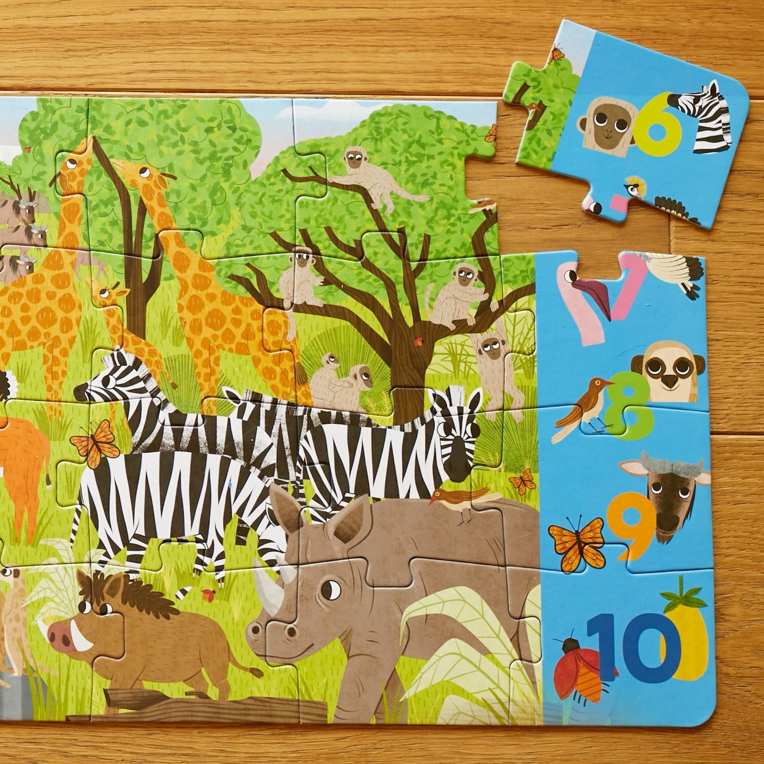 African Savanna - 36 Parça XXL Dev Puzzle, Gözlem ve Sayma Oyunu & Posteri moritoys