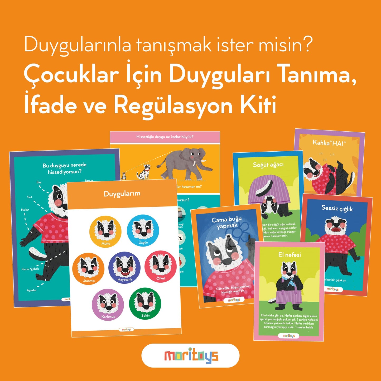 Duygularınla Tanışmak İster Misin? - Çocuklar İçin Duyguları Tanıma, İfade ve Regülasyon Kiti moritoys 