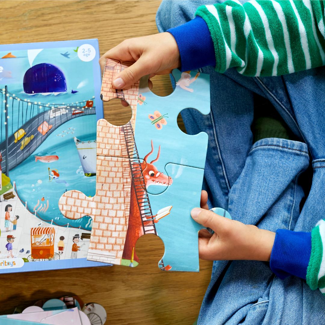 Fairy Tale Puzzle - 24 Parça Çantalı Dev Yer Puzzle ve Posteri moritoys