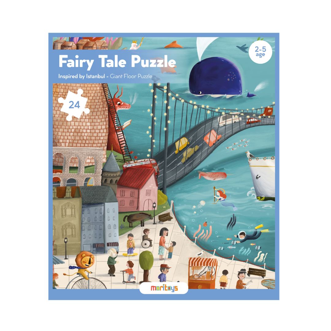 Fairy Tale Puzzle - 24 Parça Çantalı Dev Yer Puzzle ve Posteri moritoys