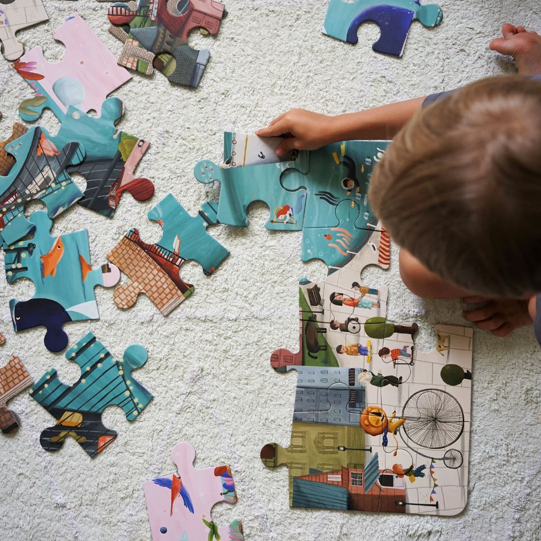 Fairy Tale Puzzle - 24 Parça Çantalı Dev Yer Puzzle ve Posteri moritoys