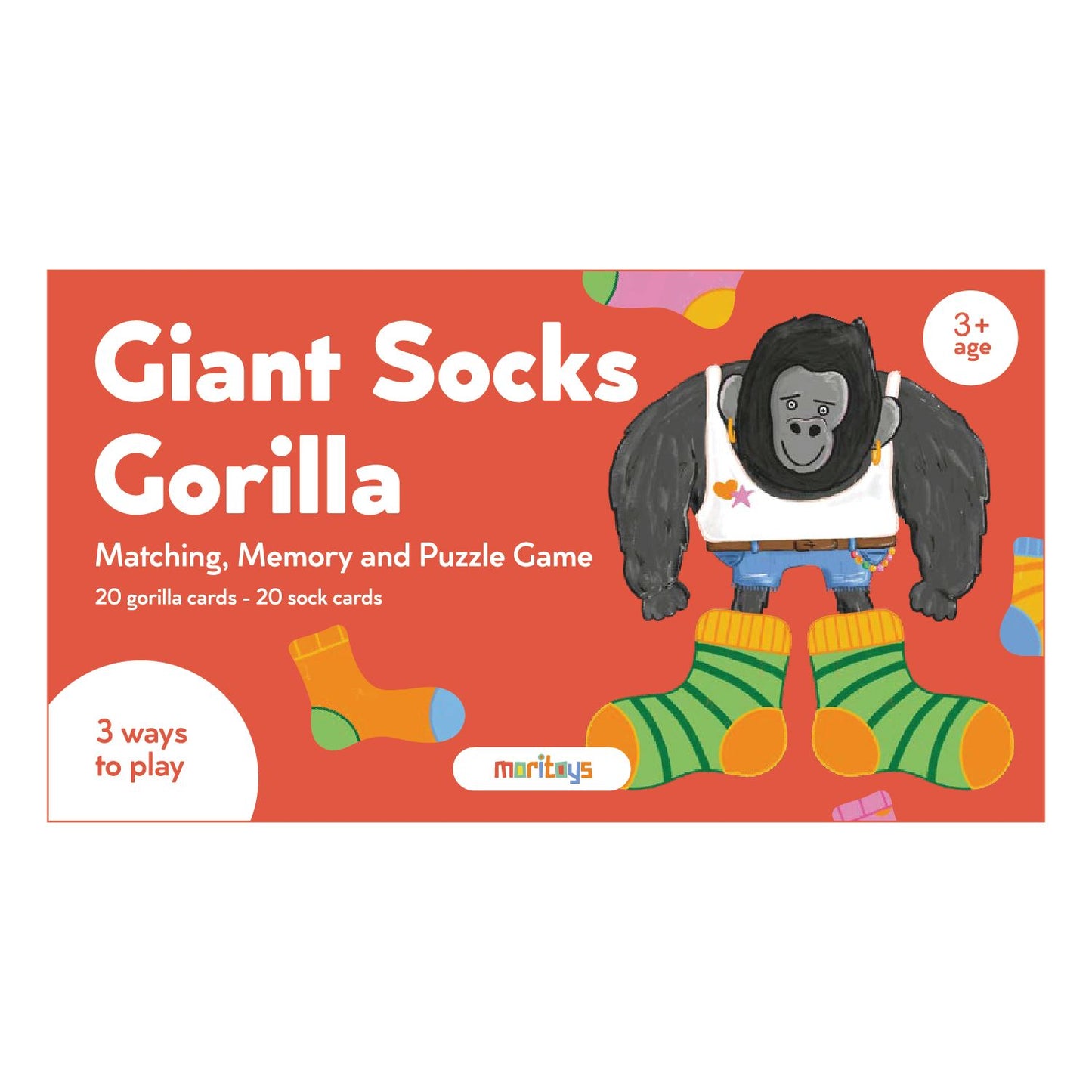 Giant Socks Gorilla 40 Kartlı Hafıza, Eşleştirme ve Puzzle Oyunu moritoys
