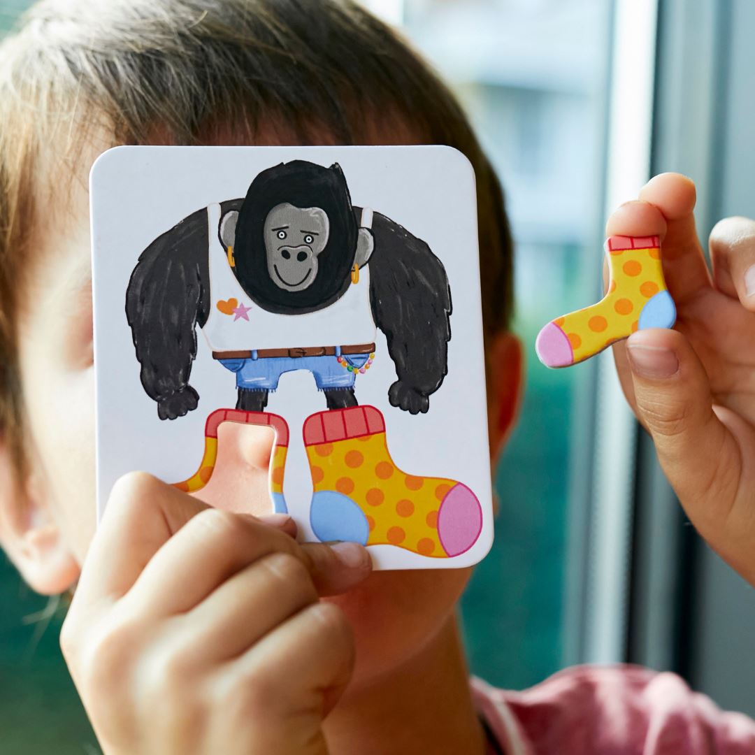 Giant Socks Gorilla 40 Kartlı Hafıza, Eşleştirme ve Puzzle Oyunu moritoys
