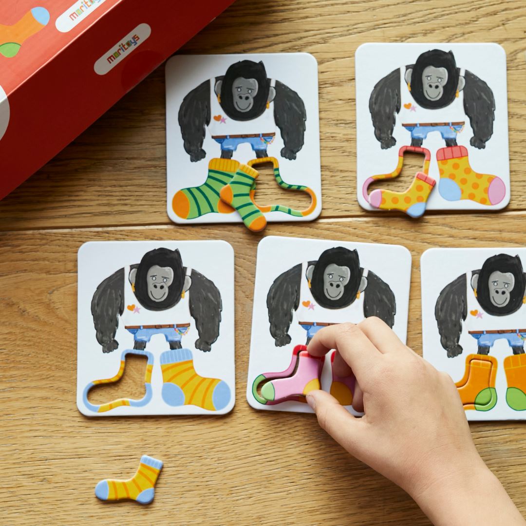 Giant Socks Gorilla 40 Kartlı Hafıza, Eşleştirme ve Puzzle Oyunu moritoys