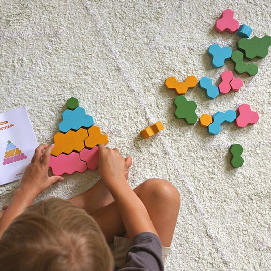 Honeycomb Wood Blocks 20 Parça Renkli Ahşap Blok Seti moritoys