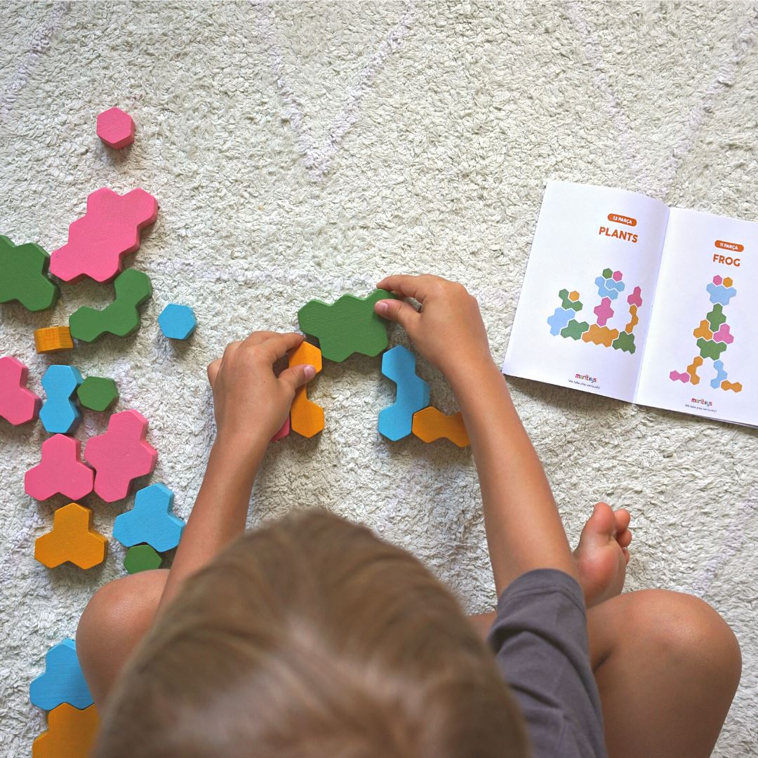 Honeycomb Wood Blocks 20 Parça Renkli Ahşap Blok Seti moritoys
