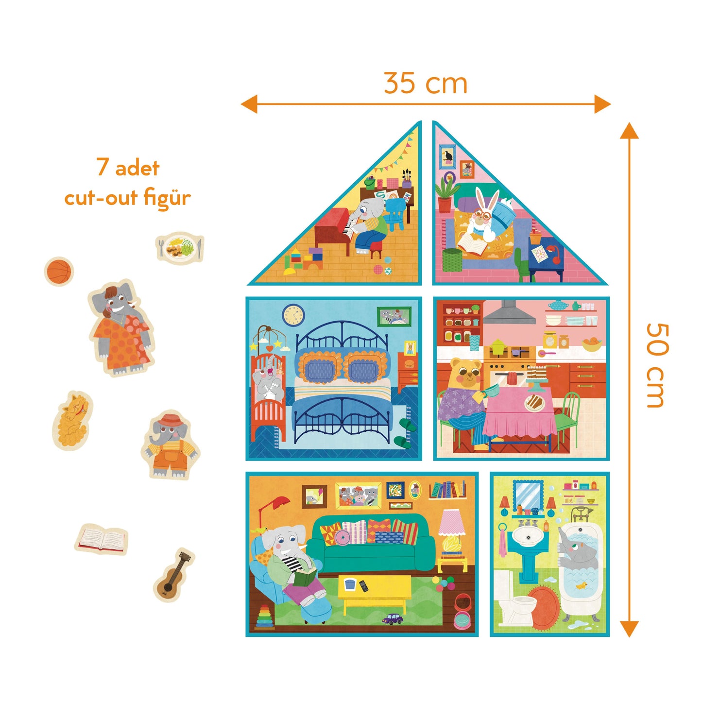 My Dream House: 6 in 1 Puzzle ( 2-3-4-6-8-10 Parça Yapboz) moritoys
