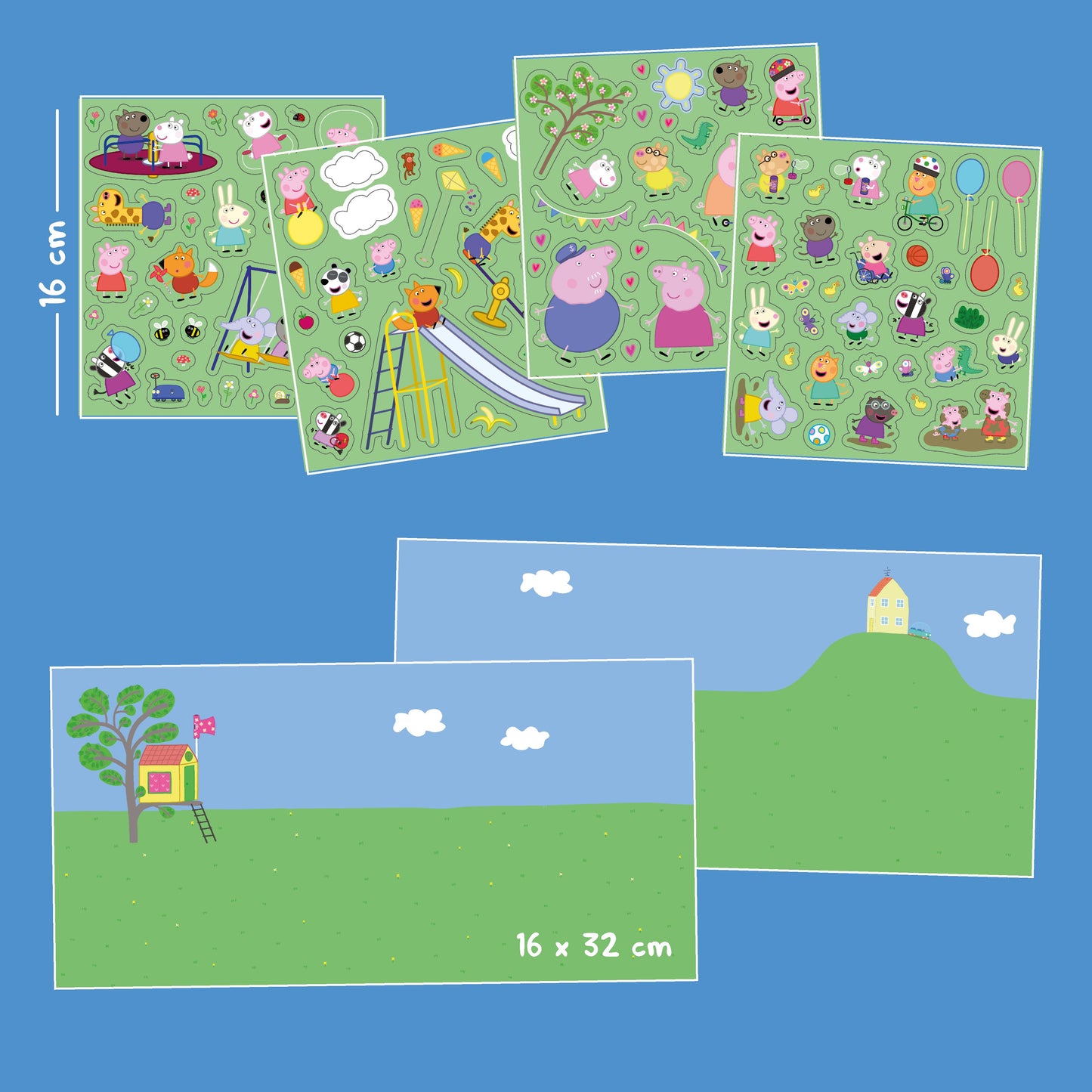 ÖN SİPARİŞ: Peppa Pig Reusable Sticker Set: Outdoor Fun - 110 çıkartma 2 sahne moritoys
