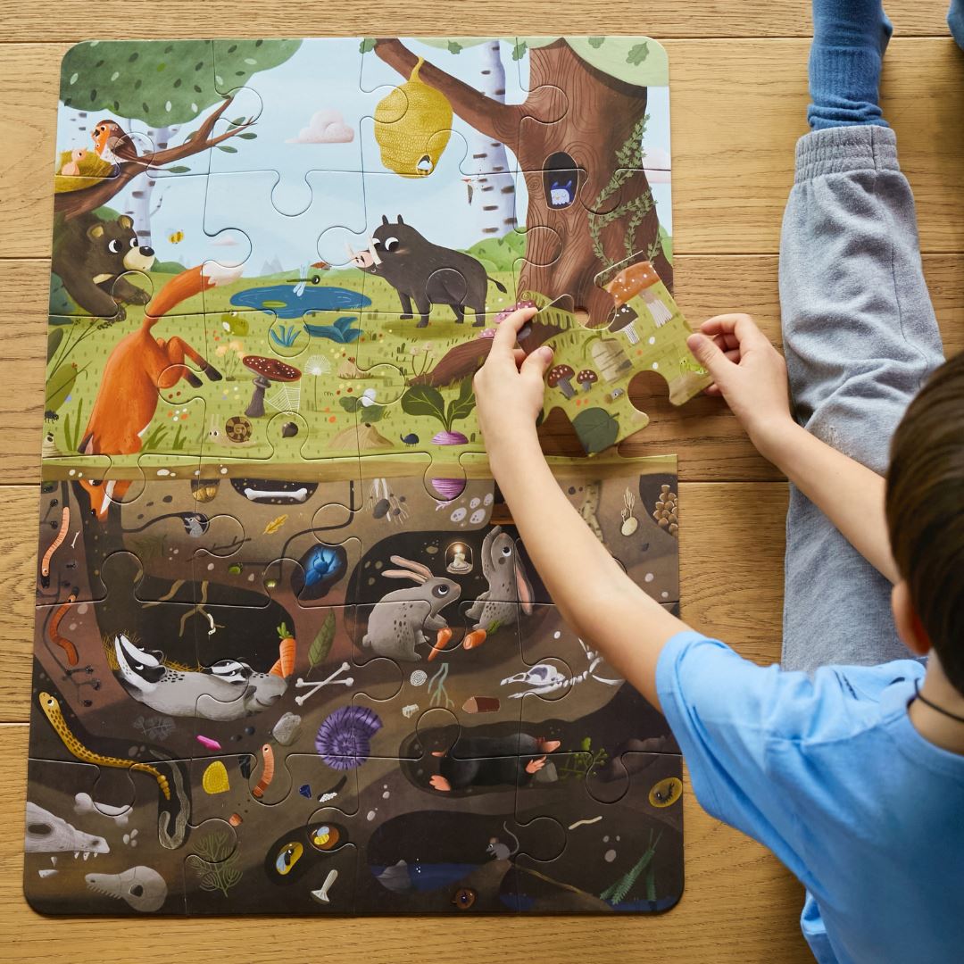 ÖN SİPARİŞ: Underground & Overground Puzzle - 24 Parça Dev Yer Puzzle ve Posteri moritoys