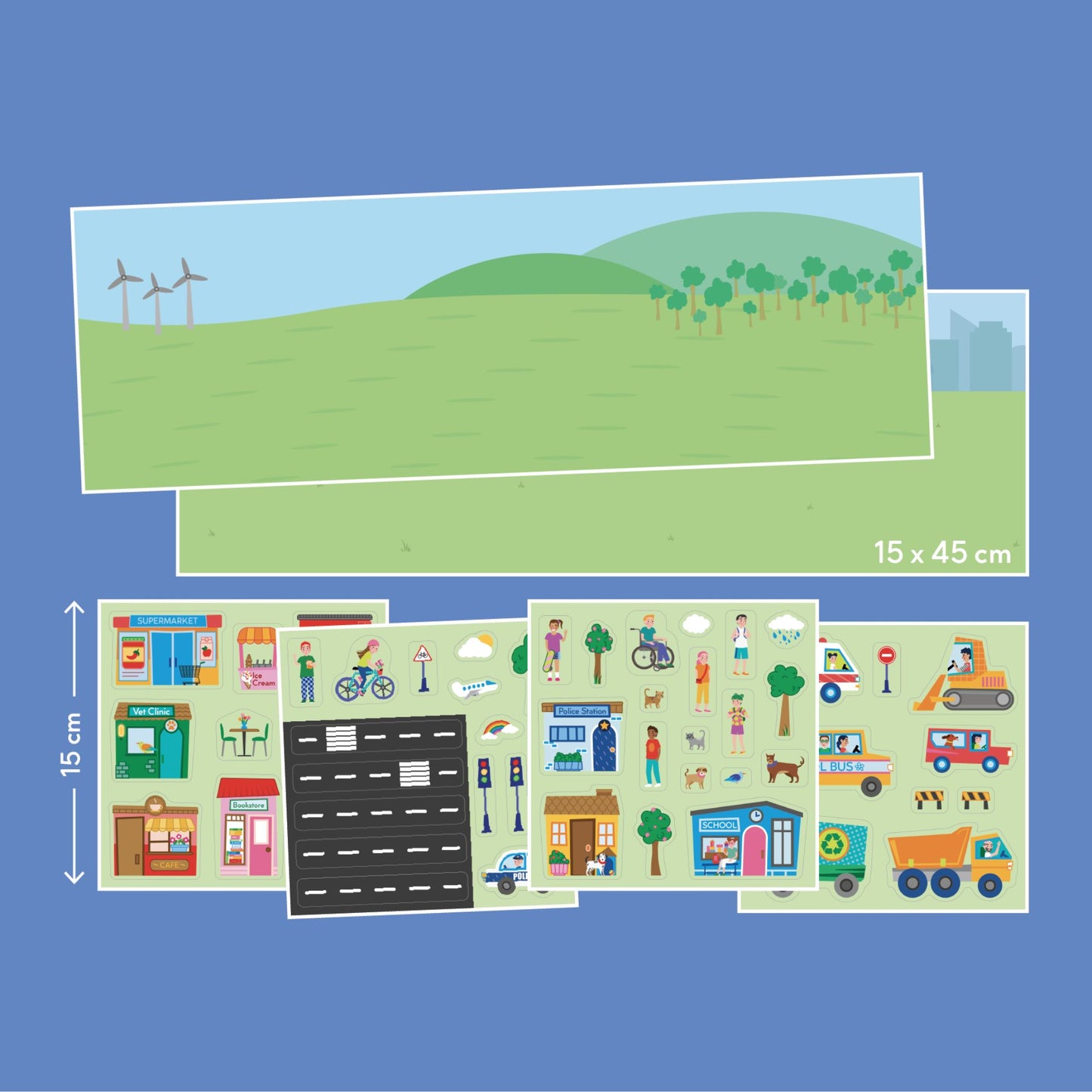 Reusable Sticker Set: My City - Tak Çıkar Çıkartma Oyunu moritoys