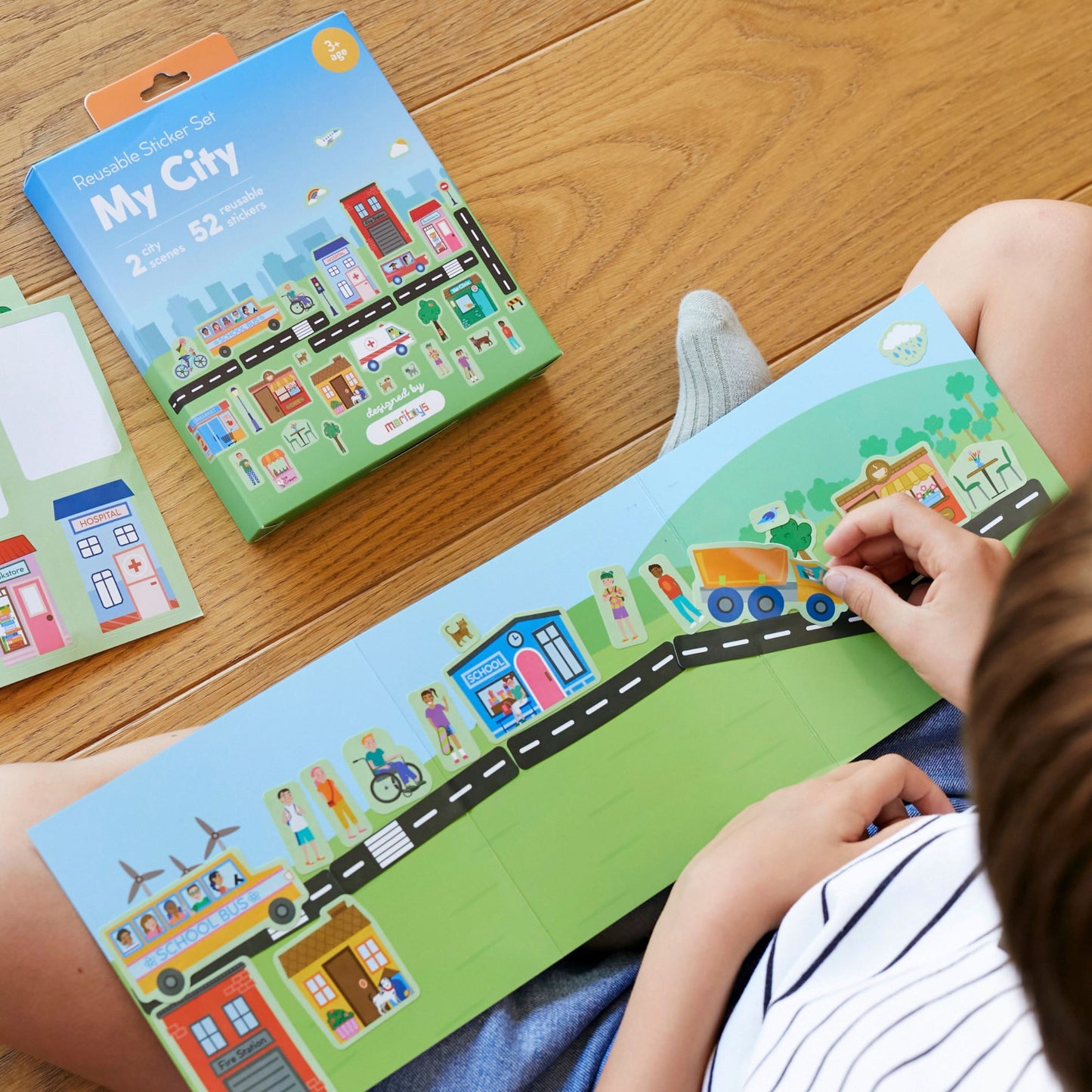 Reusable Sticker Set: My City - Tak Çıkar Çıkartma Oyunu moritoys