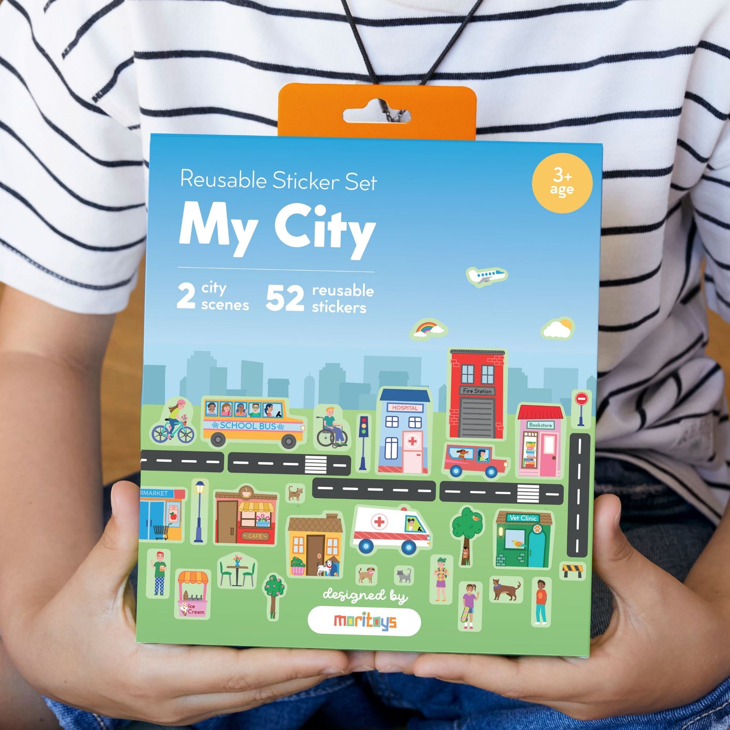 Reusable Sticker Set: My City - Tak Çıkar Çıkartma Oyunu moritoys
