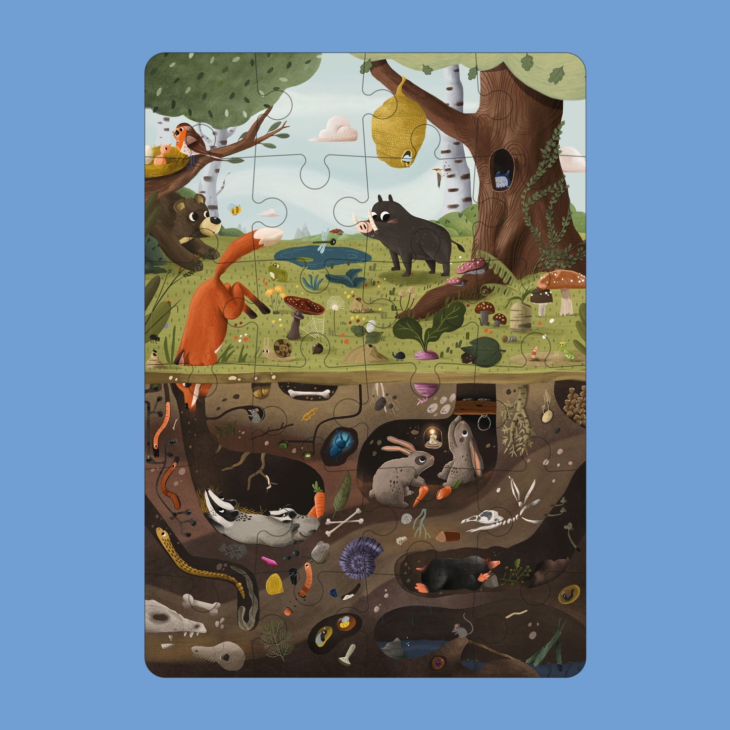 Underground & Overground Puzzle - 24 Parça Dev Yer Puzzle ve Posteri moritoys