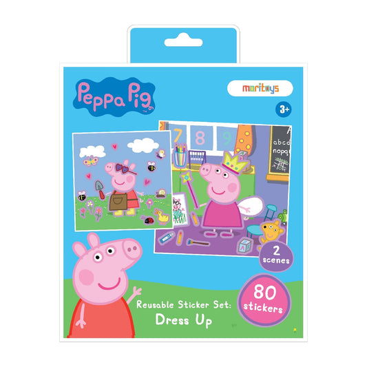 Dress-Up Reusable Sticker Set: Peppa Pig'in Tarzını Belirle 80 çıkartma 2 sahne moritoys