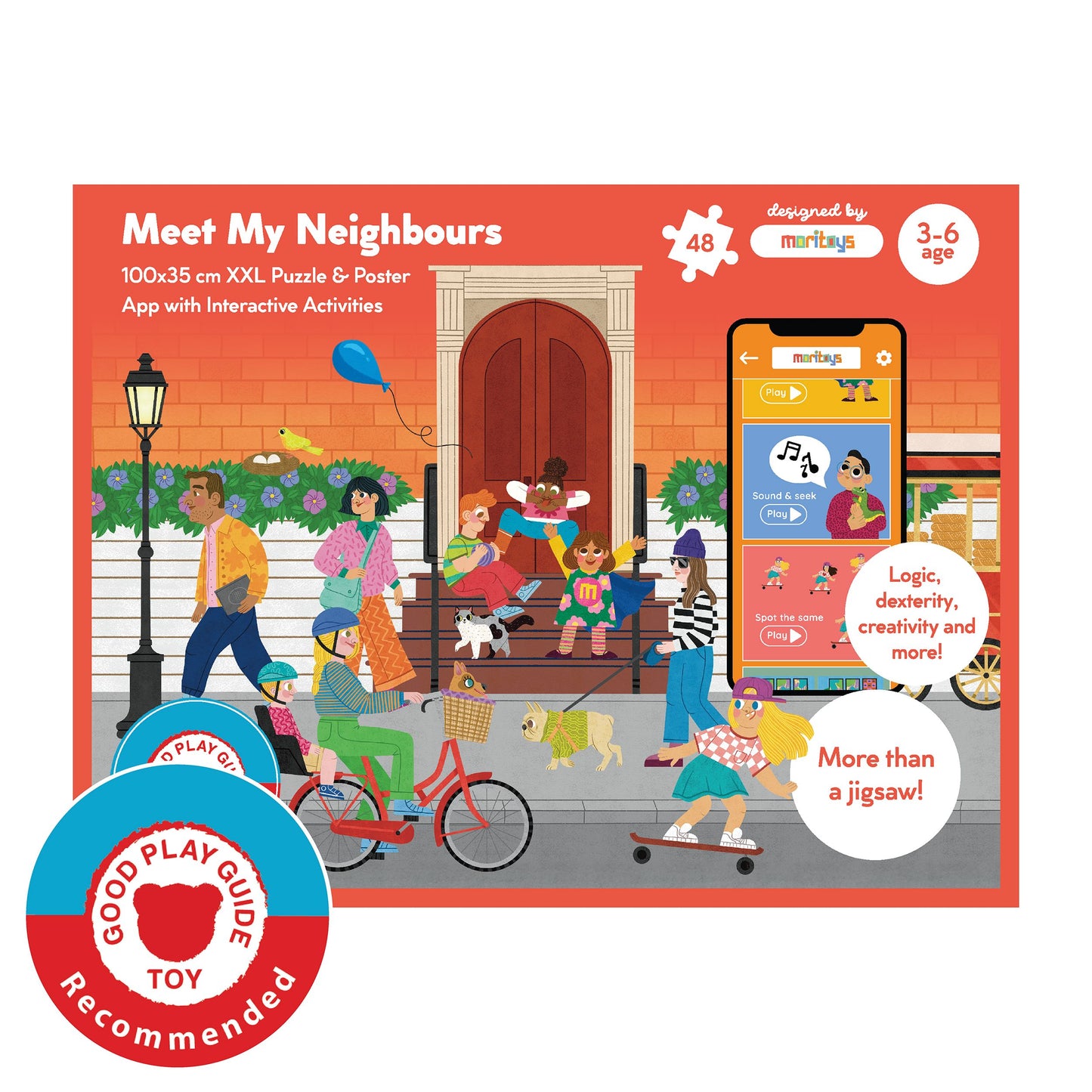 Meet My Neighbours: 36 Parça XXL Dev Yapboz, Poster & Dijital Aktiviteler moritoys 