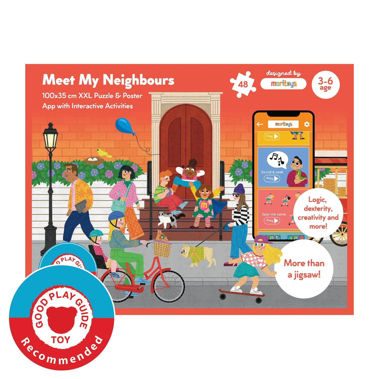 Meet My Neighbours: 36 Parça XXL Dev Yapboz, Poster & Dijital Aktiviteler moritoys 