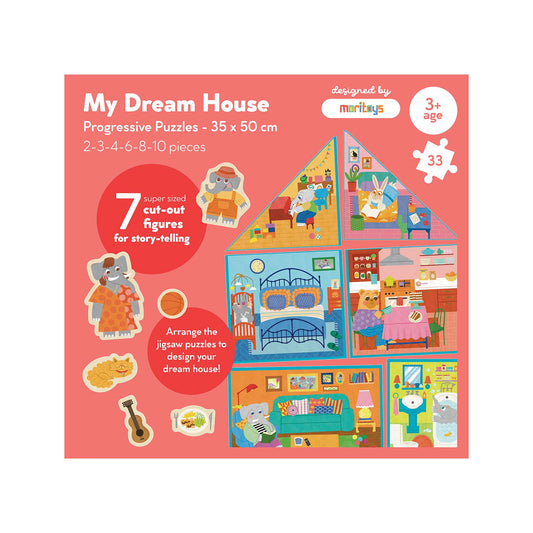 My Dream House: 6 in 1 Puzzle ( 2-3-4-6-8-10 Parça Yapboz) ile Hayalindeki Evi İnşa Et moritoys 