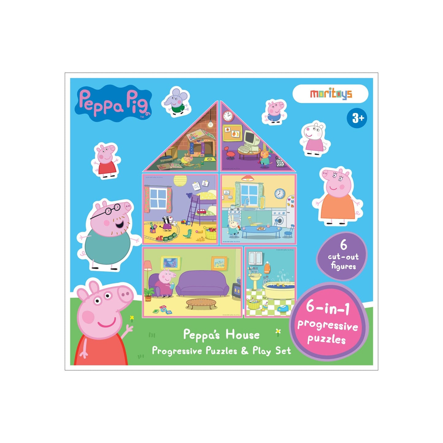 Peppa’s House: 6 in 1 Puzzle ile Peppa'nın Evinin Mimari Ol! moritoys 