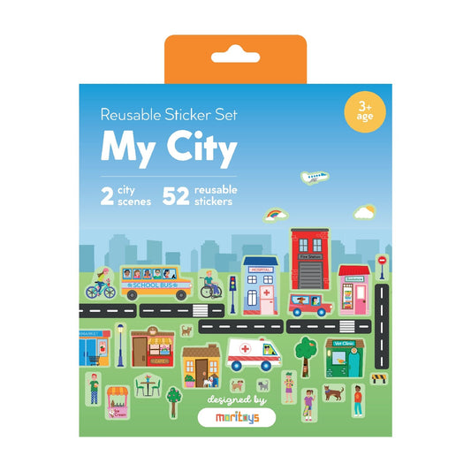 Reusable Sticker Set: My City - Tak Çıkar Çıkartma Oyunu moritoys