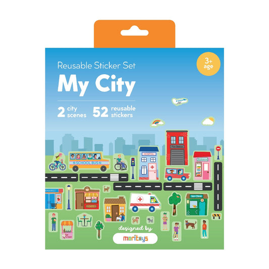 Reusable Sticker Set: My City - Tak Çıkar Çıkartma Oyunu moritoys 