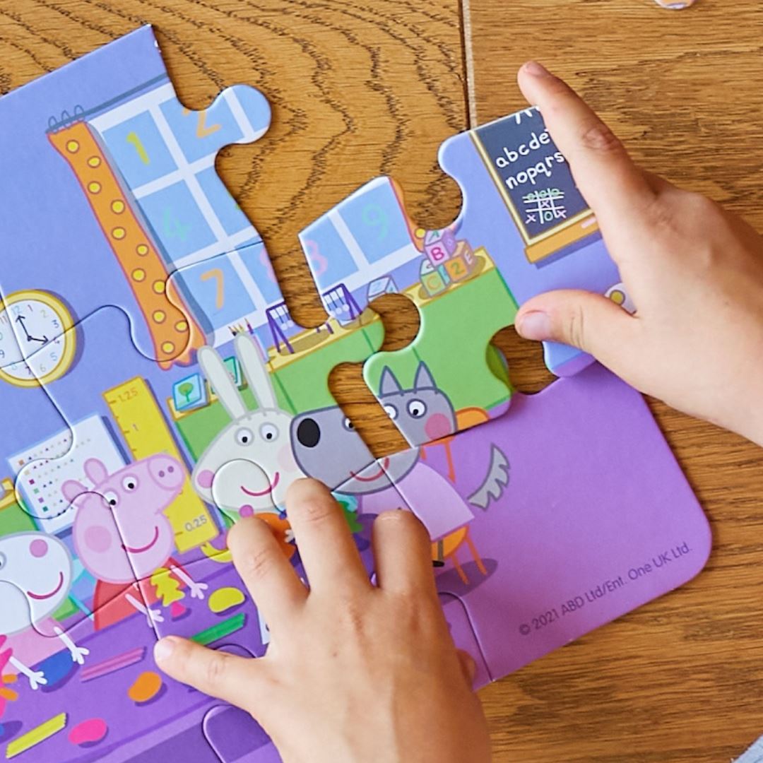 A Happy Day: Peppa Pig 3 in 1 Puzzle (12 - 16 - 24 Parça Yapboz) moritoys 