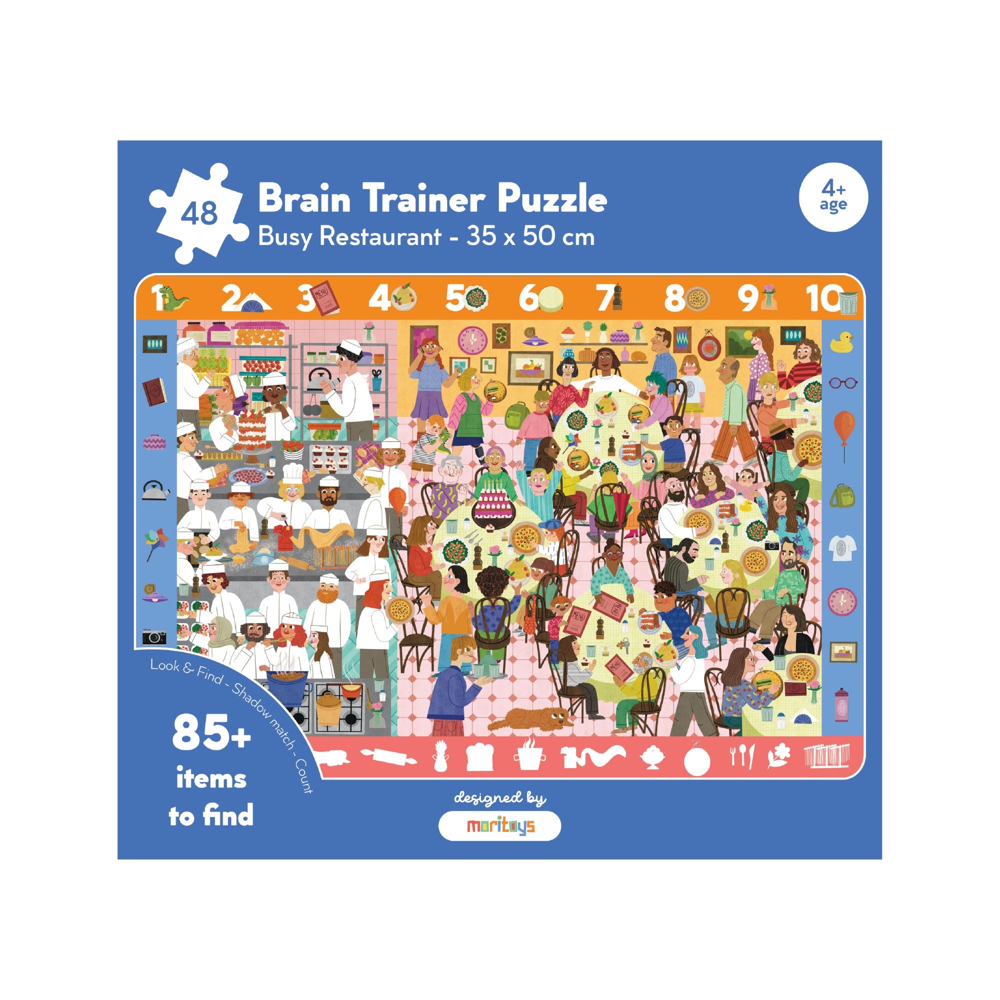 Brain Trainer Puzzle: Busy Restaurant 48 Parça Yapboz, Bulma, Sayma ve