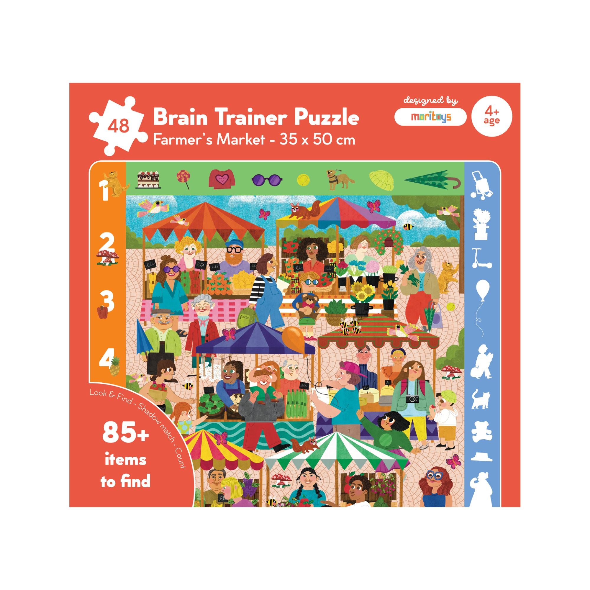 Brain Trainer Puzzle: Farmer’s Market 48 Parça Yapboz, Bulma, Sayma ve