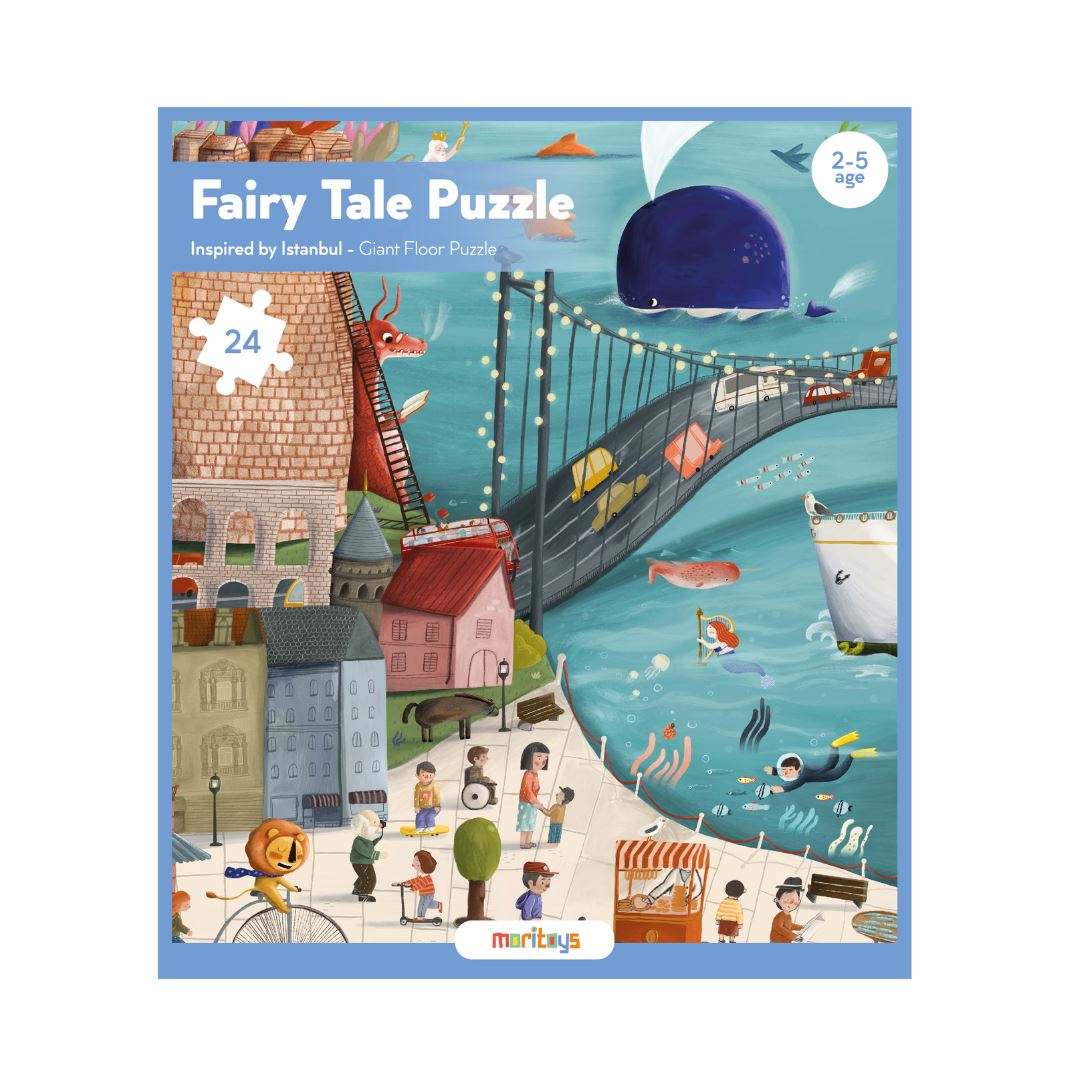 Fairy Tale Puzzle - 24 Parça Çantalı Dev Yer Puzzle ve Posteri moritoys 