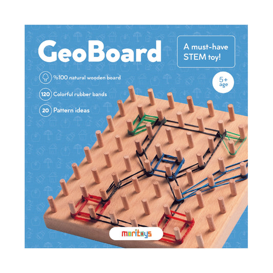 GeoBoard - Ahşap Lastikli Şekiller Montessori Geometri Oyunu moritoys 