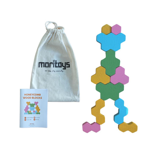 Honeycomb Wood Blocks 20 Parça Renkli Ahşap Blok Seti moritoys
