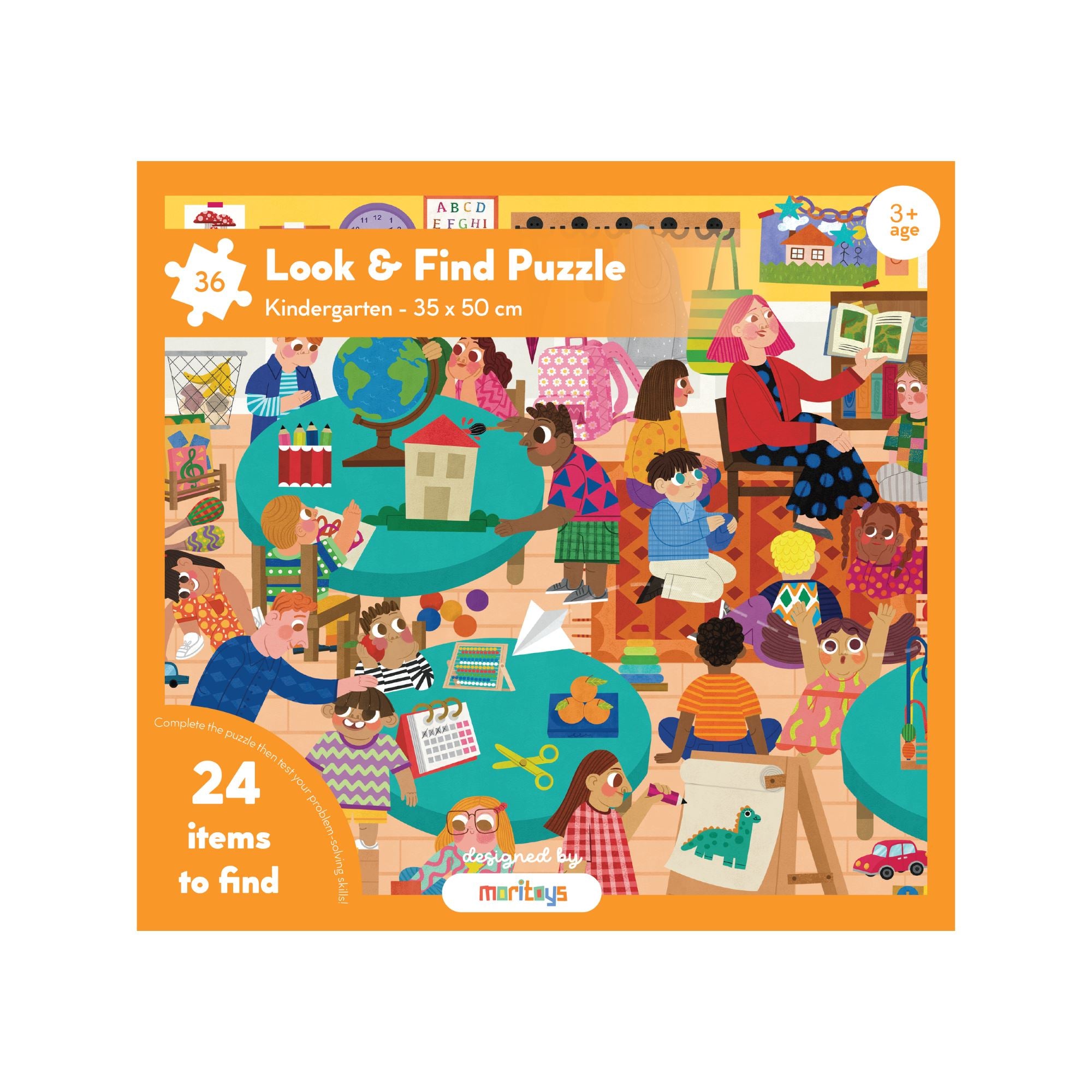 Look & Find Puzzle: Kindergarten - 36 Parça Yapboz ve Gözlem Oyunu