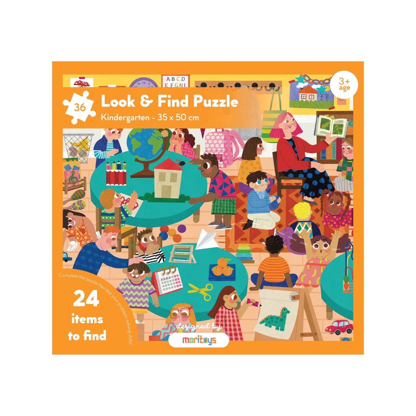 Look & Find Puzzle: Kindergarten - 36 Parça Yapboz ve Gözlem Oyunu moritoys 