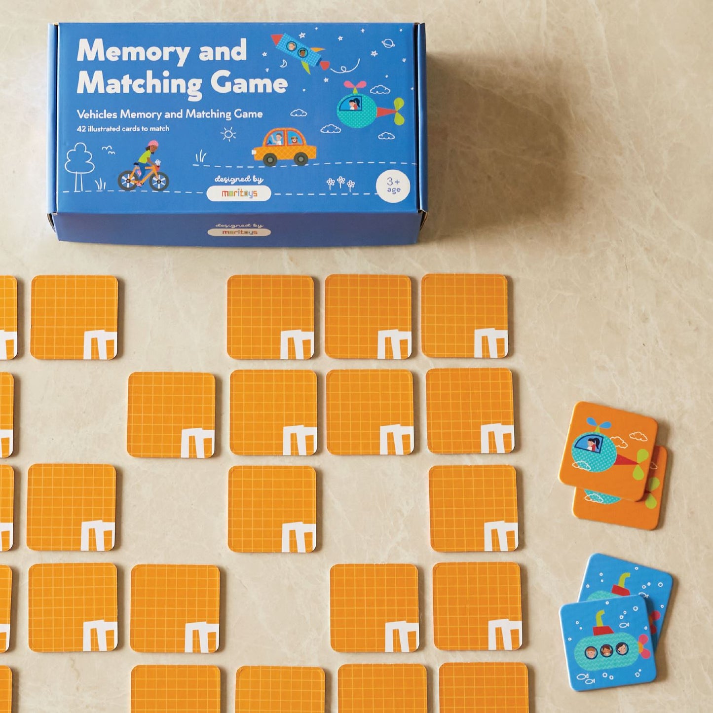 Memory and Matching Game: Vehicles - 42 Kartlı Araçlar Hafıza ve Eşleştirme Oyunu moritoys 