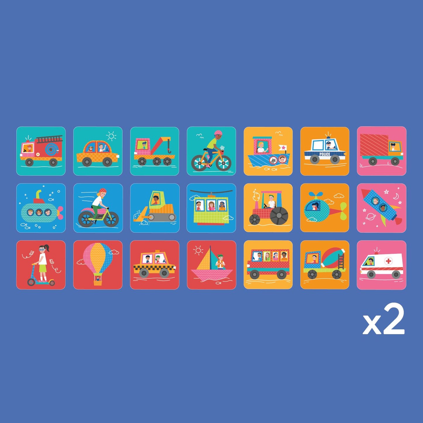 Memory and Matching Game: Vehicles - 42 Kartlı Araçlar Hafıza ve Eşleştirme Oyunu moritoys 