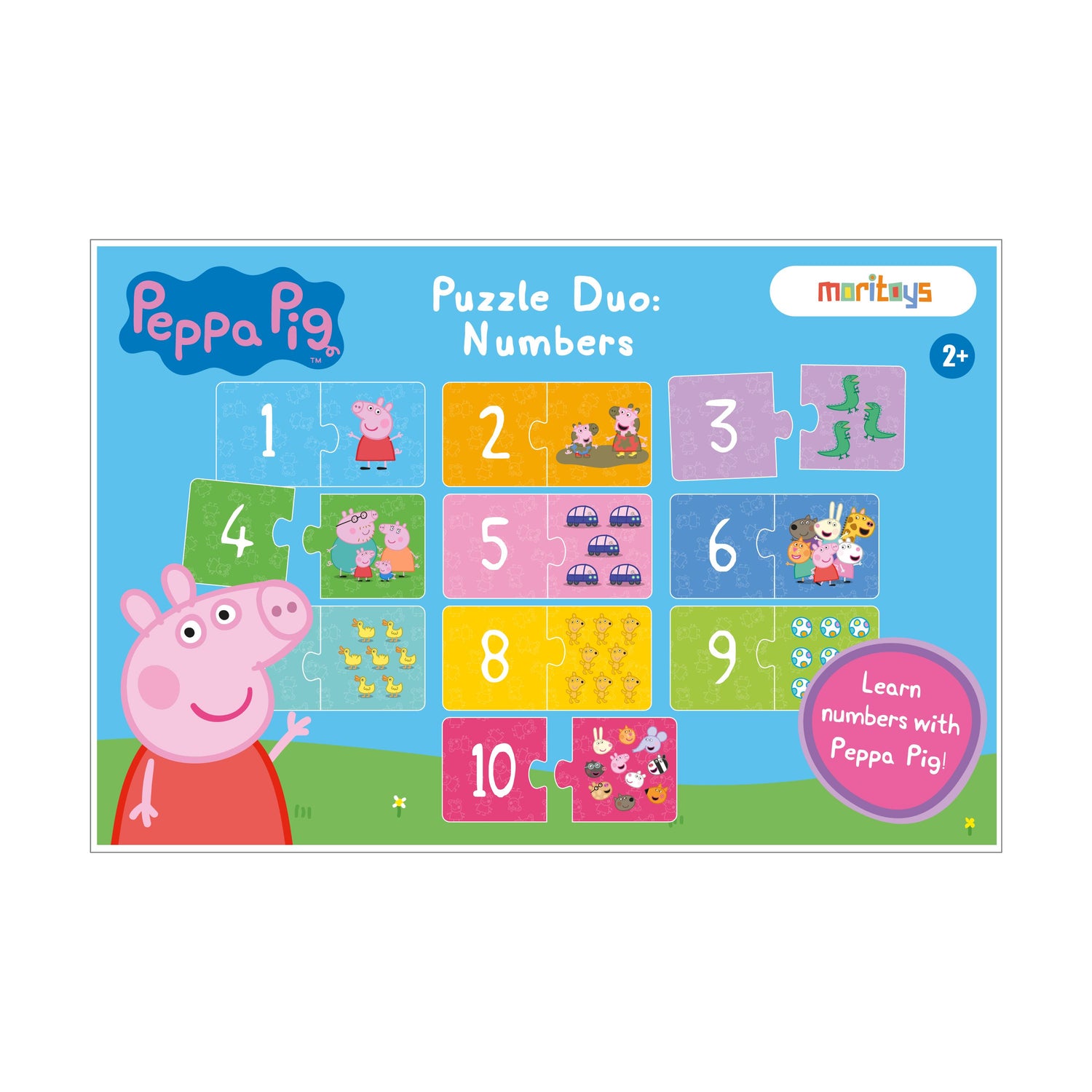 ÖN SİPARİŞ: Peppa Pig İkili Puzzle: Sayılar 10'lu Yapboz Seti moritoys 