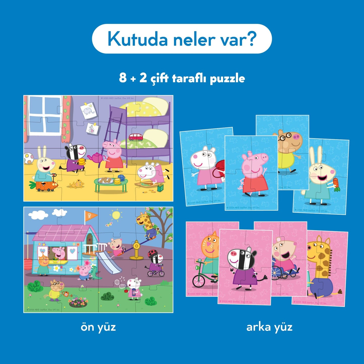 ÖN SİPARİŞ: Peppa’s Friends: Çift Taraflı 8 + 2 Puzzle puzzle moritoys 