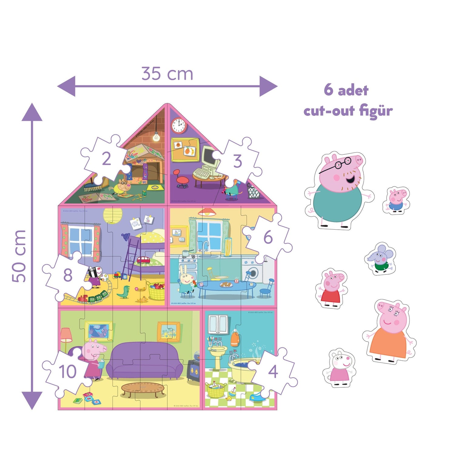 ÖN SİPARİŞ: Peppa’s House: 6 in 1 Puzzle ile Peppa'nın Evinin Mimari Ol! moritoys 