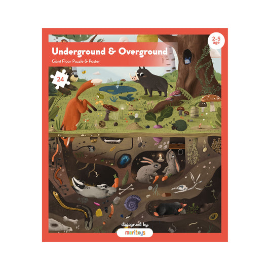 ÖN SİPARİŞ: Underground & Overground Puzzle - 24 Parça Dev Yer Puzzle ve Posteri moritoys