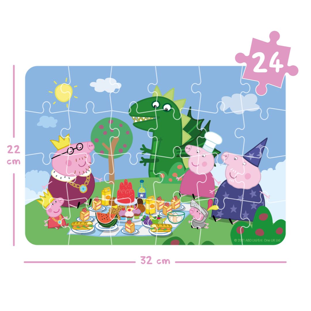 Peppa Pig: Outdoor Fun (12 - 16 - 24 Parça) 3'lü Puzzle Seti moritoys 