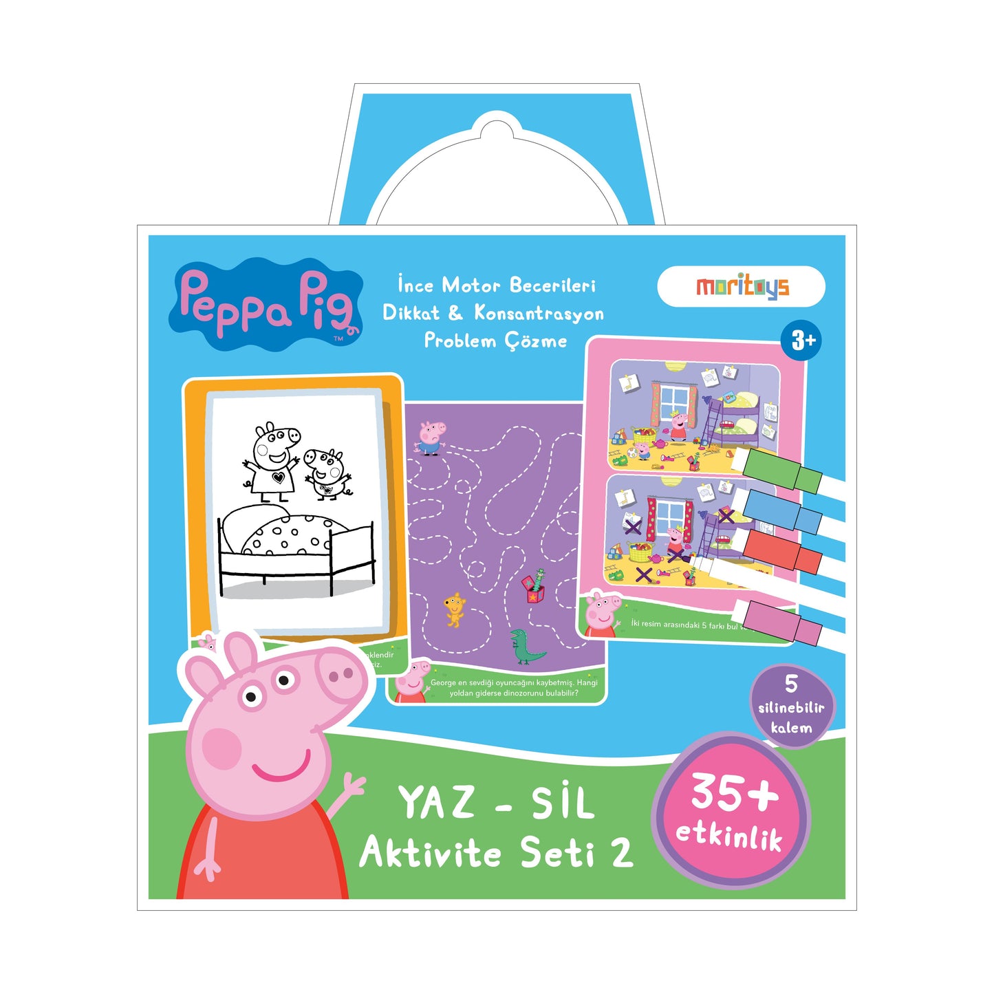 Peppa Pig Yaz - Sil Aktivite Seti 2: Dikkat & Konsantrasyon, Problem Çözme ve İnce Motor Becerileri moritoys 