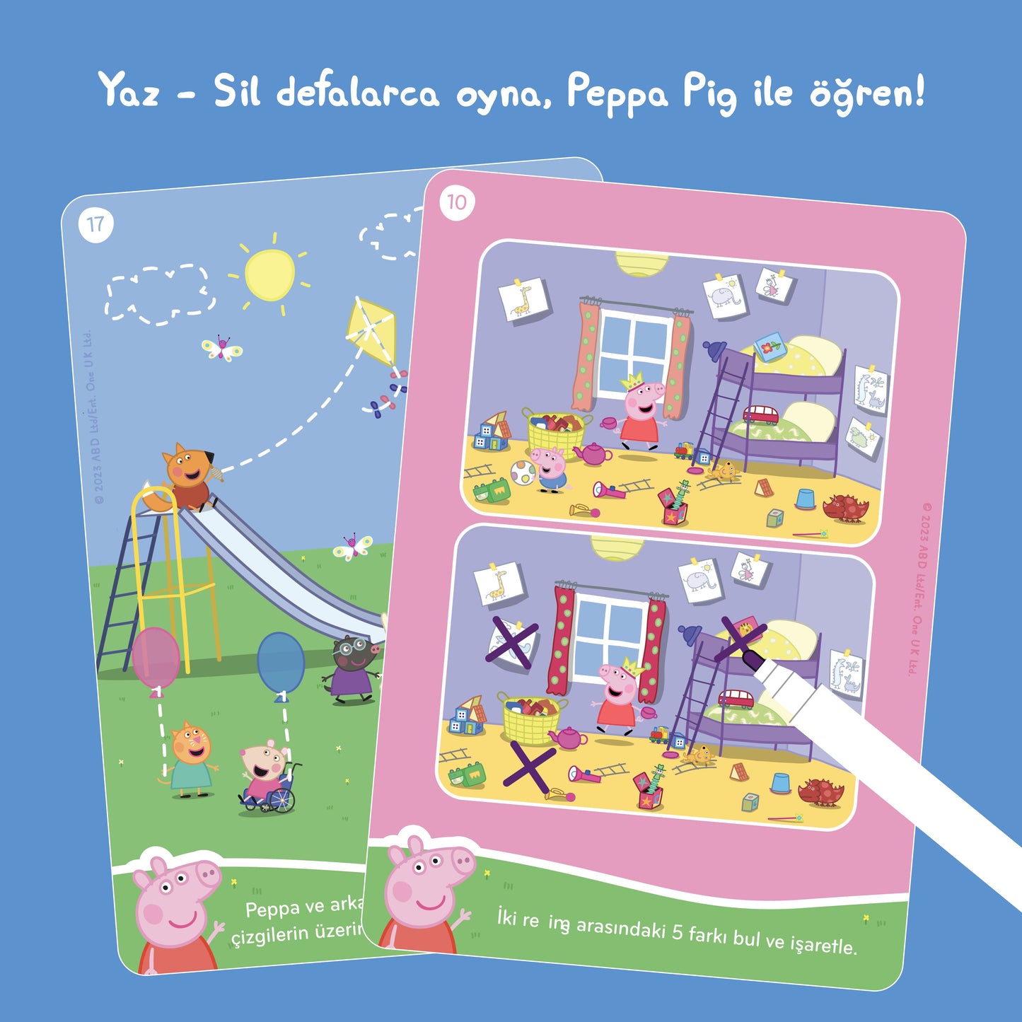 Peppa Pig Yaz - Sil Aktivite Seti 2: Dikkat & Konsantrasyon, Problem Çözme ve İnce Motor Becerileri moritoys 