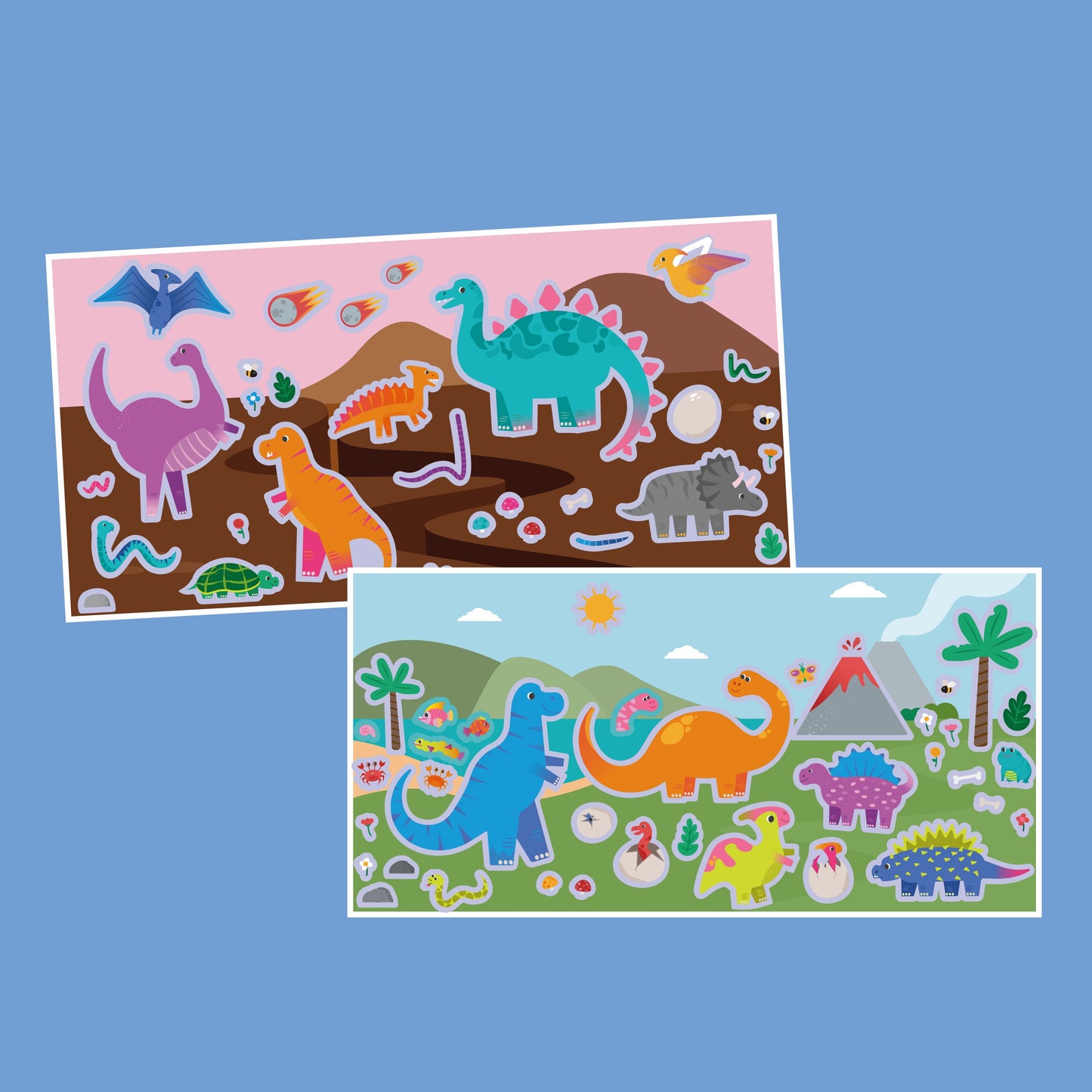 Reusable Sticker Set: Dinosaurs - Tak Çıkar Çıkartma Oyunu moritoys 