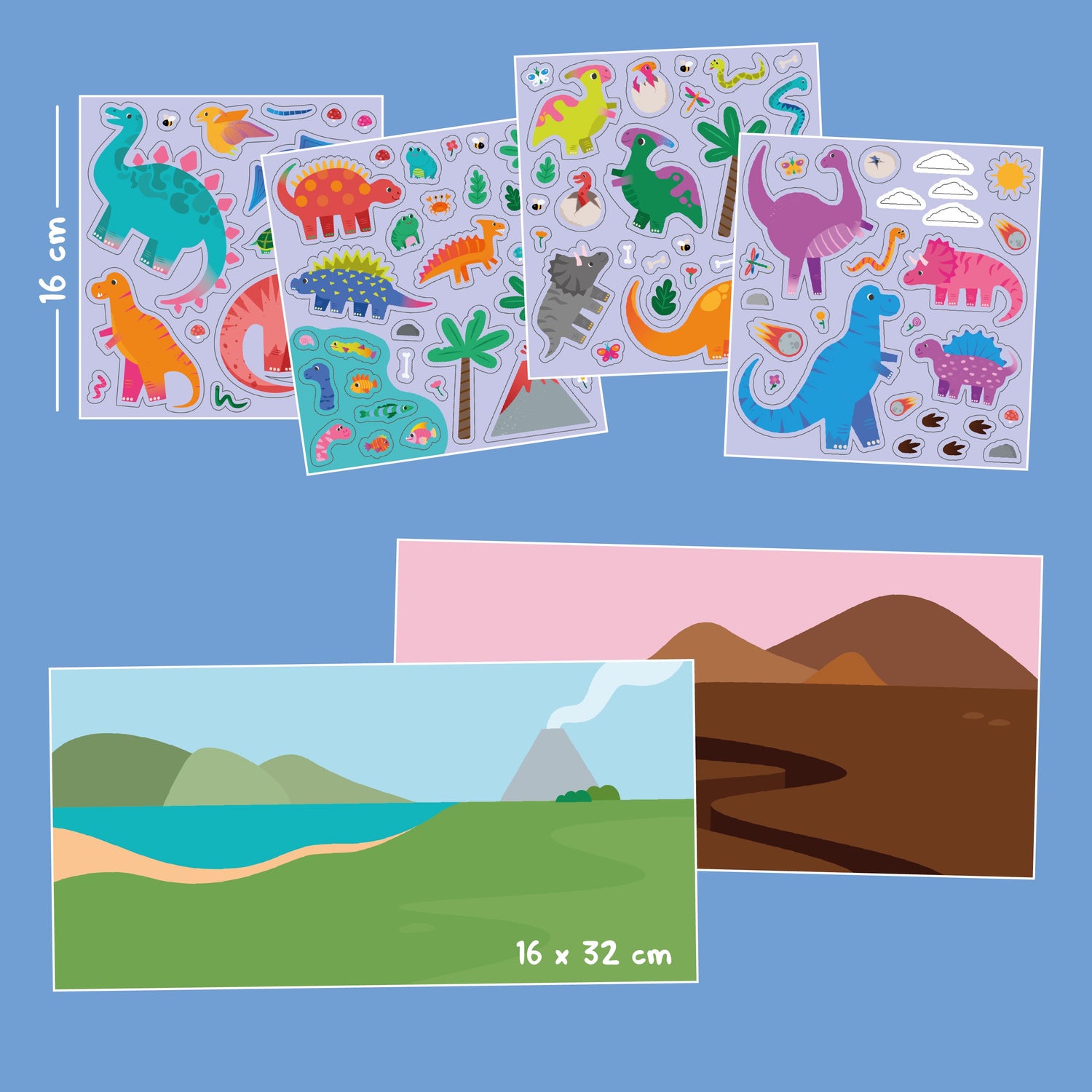 Reusable Sticker Set: Dinosaurs - Tak Çıkar Çıkartma Oyunu moritoys 